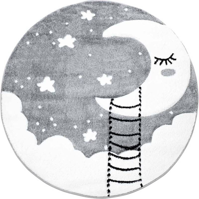 Carpet City Kinderteppich »Bueno Kids 1314«, rund, 13 mm Höhe, Spielteppich, Mond, 3D-Effekt, Weicher Flor, Pflegeleicht von Carpet City