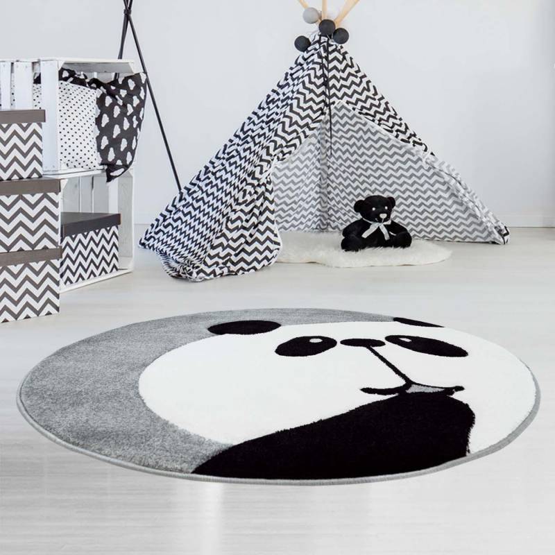 Carpet City Kinderteppich »Bueno Kids 1389«, rund, 13 mm Höhe, Spielteppich, Panda-Bär, 3D-Effekt, Weicher Flor, Pflegeleicht von Carpet City
