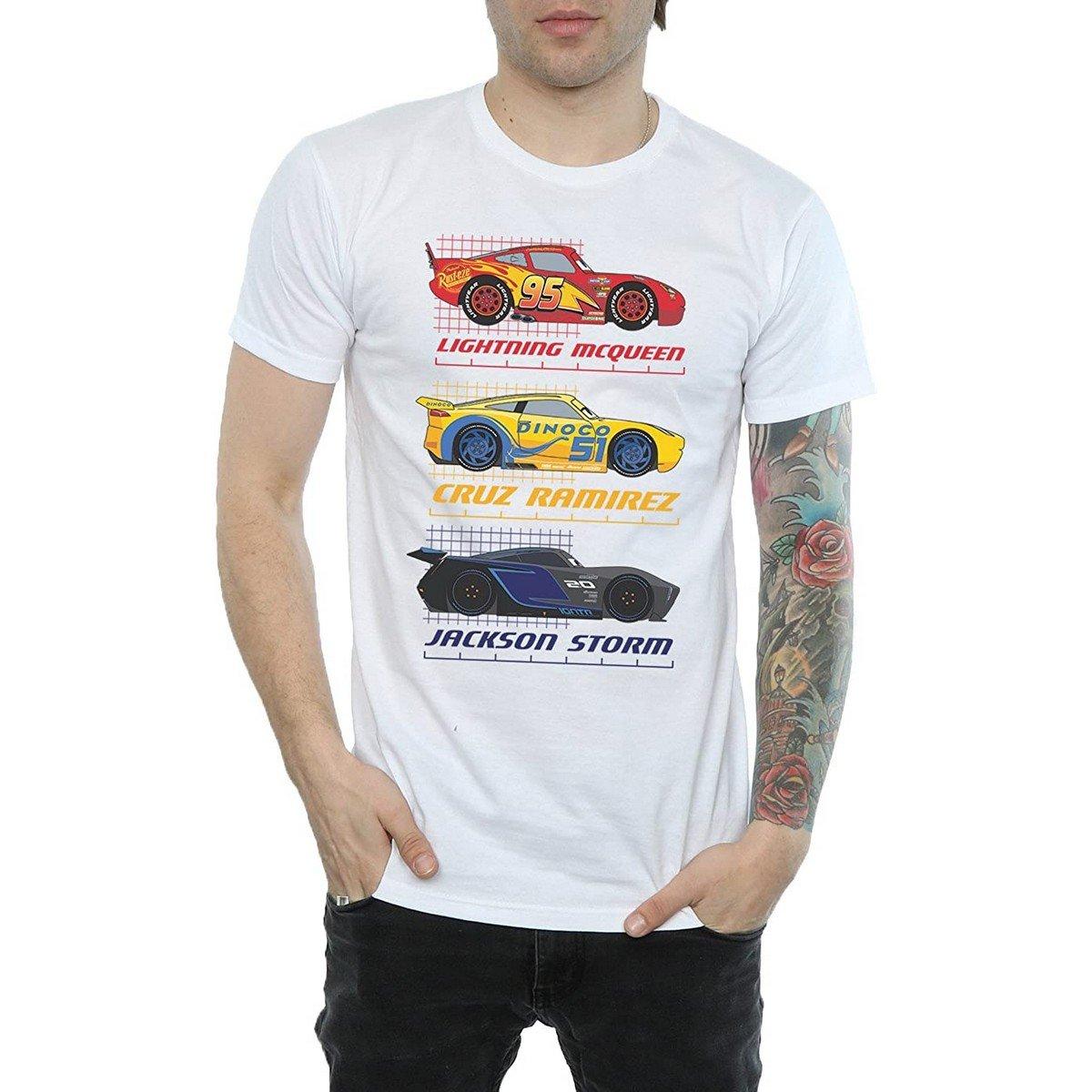 Racer Profile Tshirt Herren Weiss XL von Cars