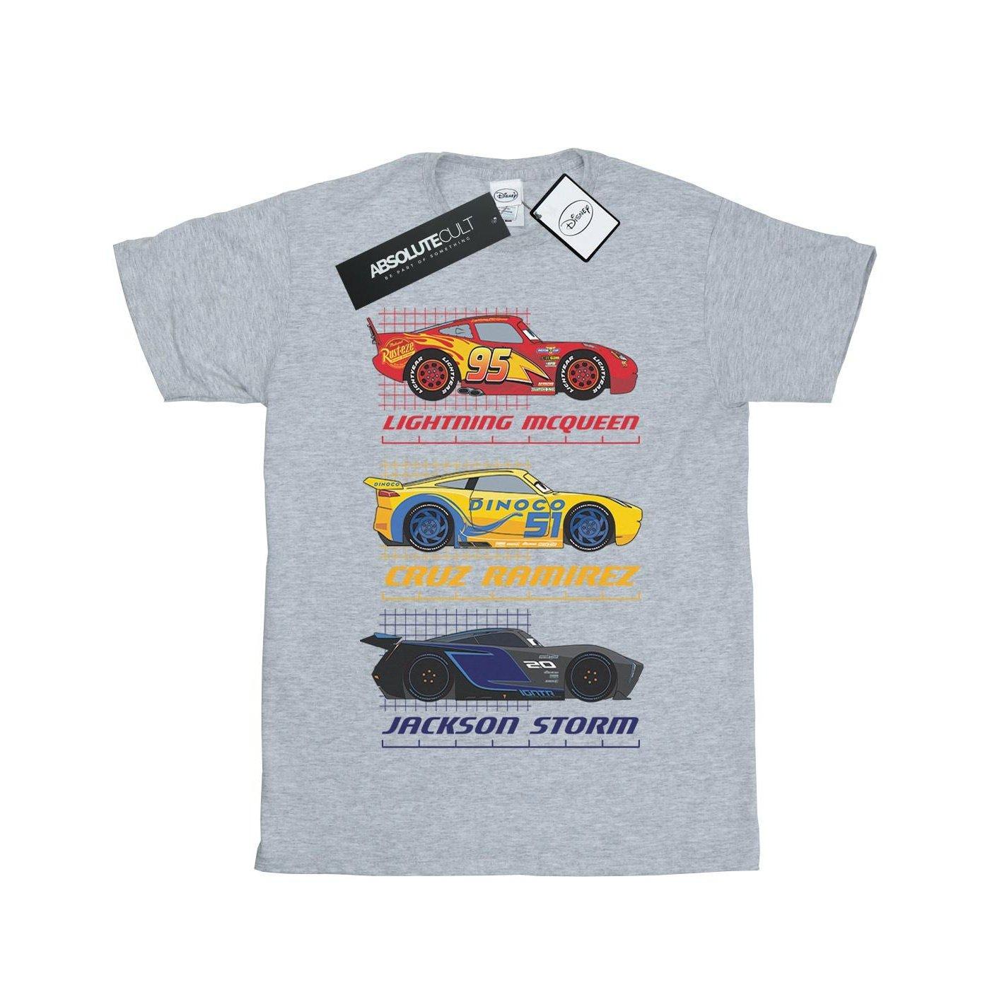 Racer Profile Tshirt Mädchen Grau 128 von Cars