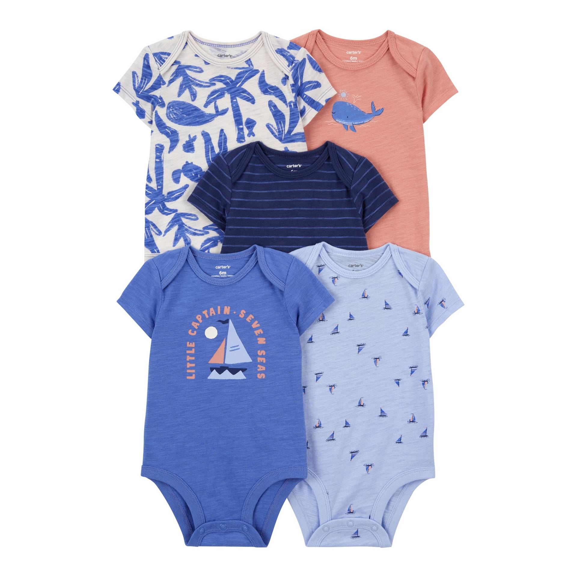 5er-Pack Bodys kurzarm Boote Wale 5er-Pack Bodys kurzarm Boote Wale von Carter's