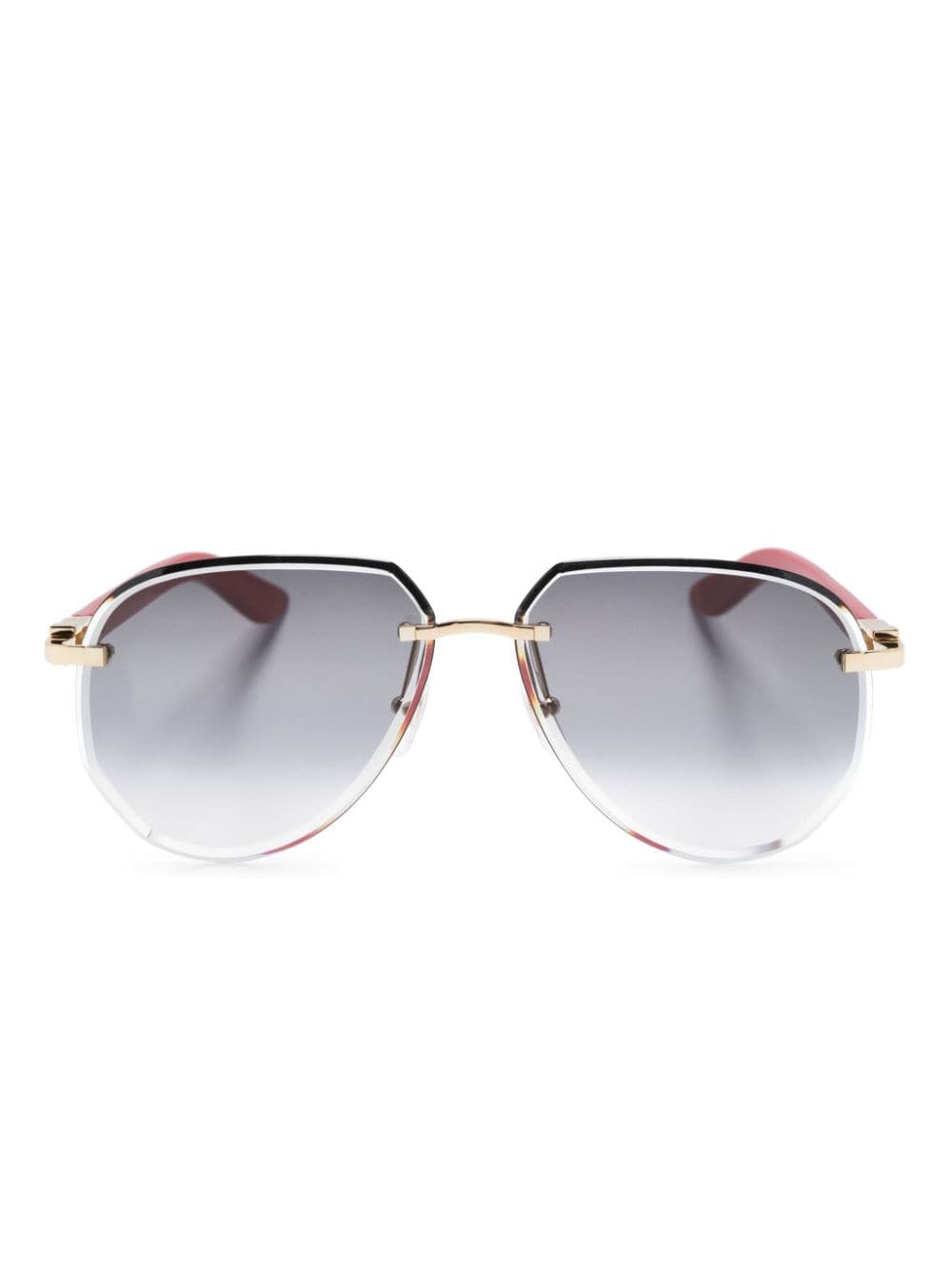 Cartier Eyewear C Decor pilot-frame sunglasses - Red von Cartier Eyewear