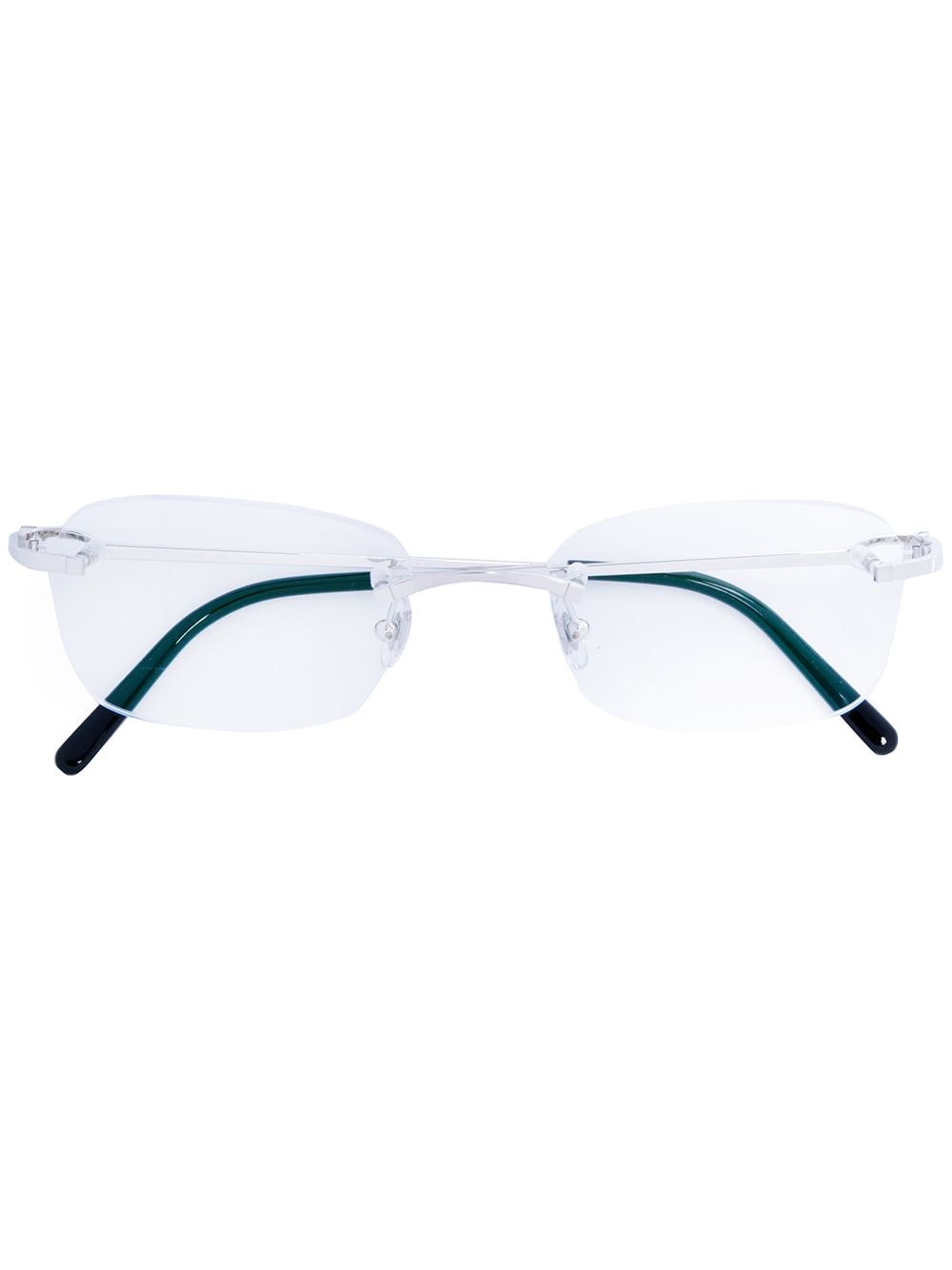 Cartier Eyewear C Décor rimless rectangular-frame glasses - Metallic von Cartier Eyewear
