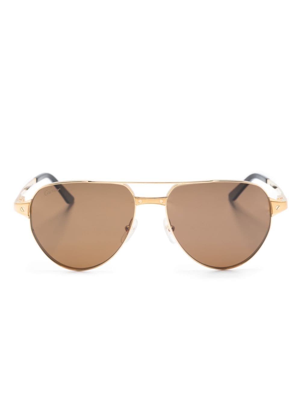 Cartier Eyewear Santos de Cartier pilot-frame sunglasses - Gold von Cartier Eyewear