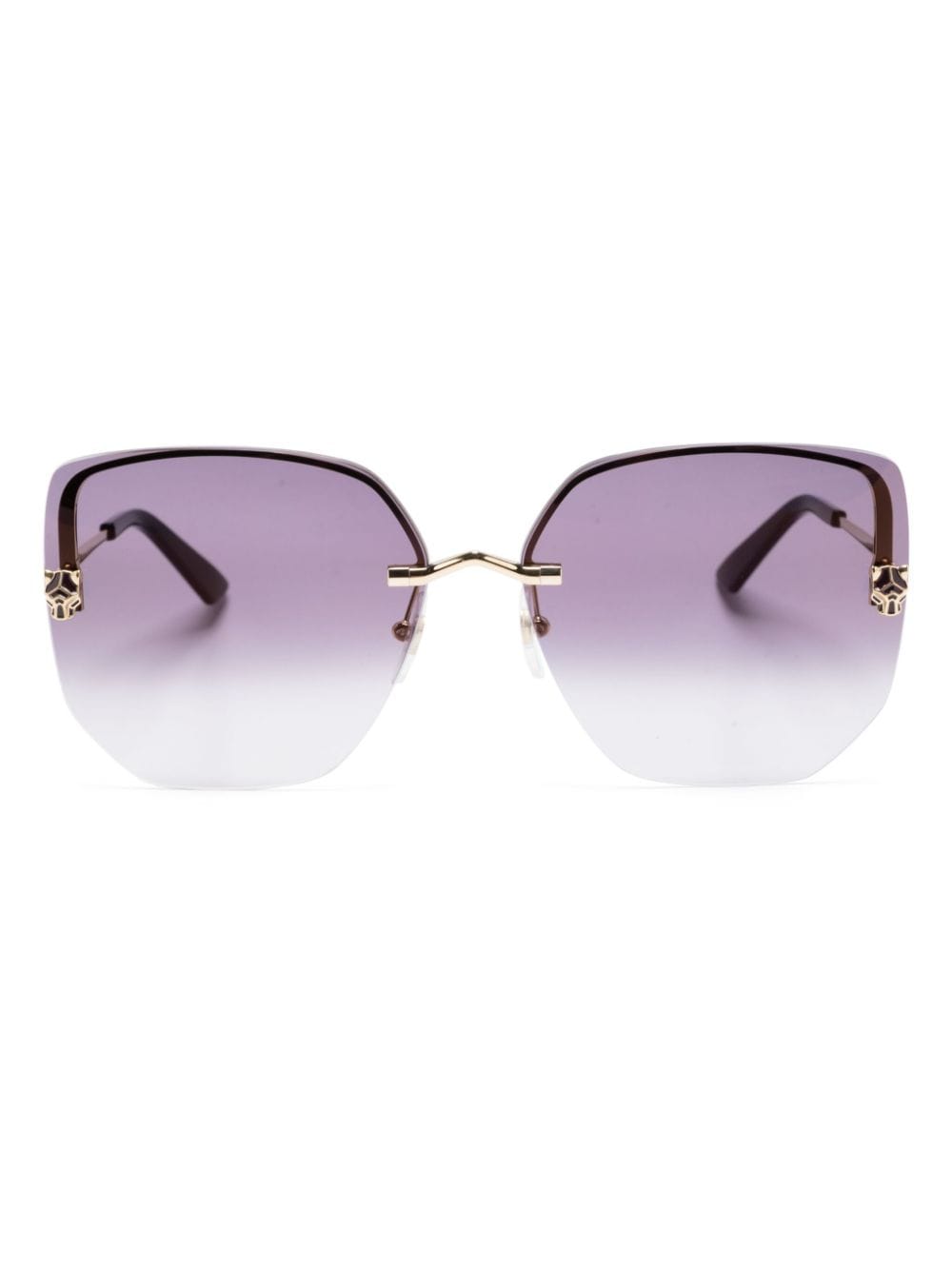 Cartier Eyewear Panther-plaque butterfly-frame sunglasses - Gold von Cartier Eyewear