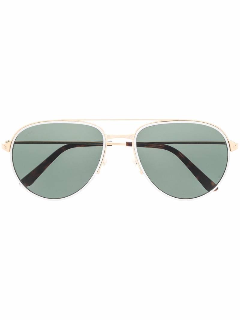 Cartier Eyewear Santos de Cartier pilot-frame sunglasses - Gold von Cartier Eyewear