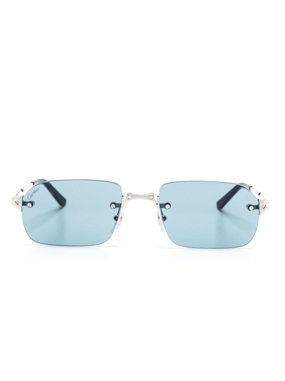Cartier Eyewear Santos rectangle-frame sunglasses - Silver von Cartier Eyewear