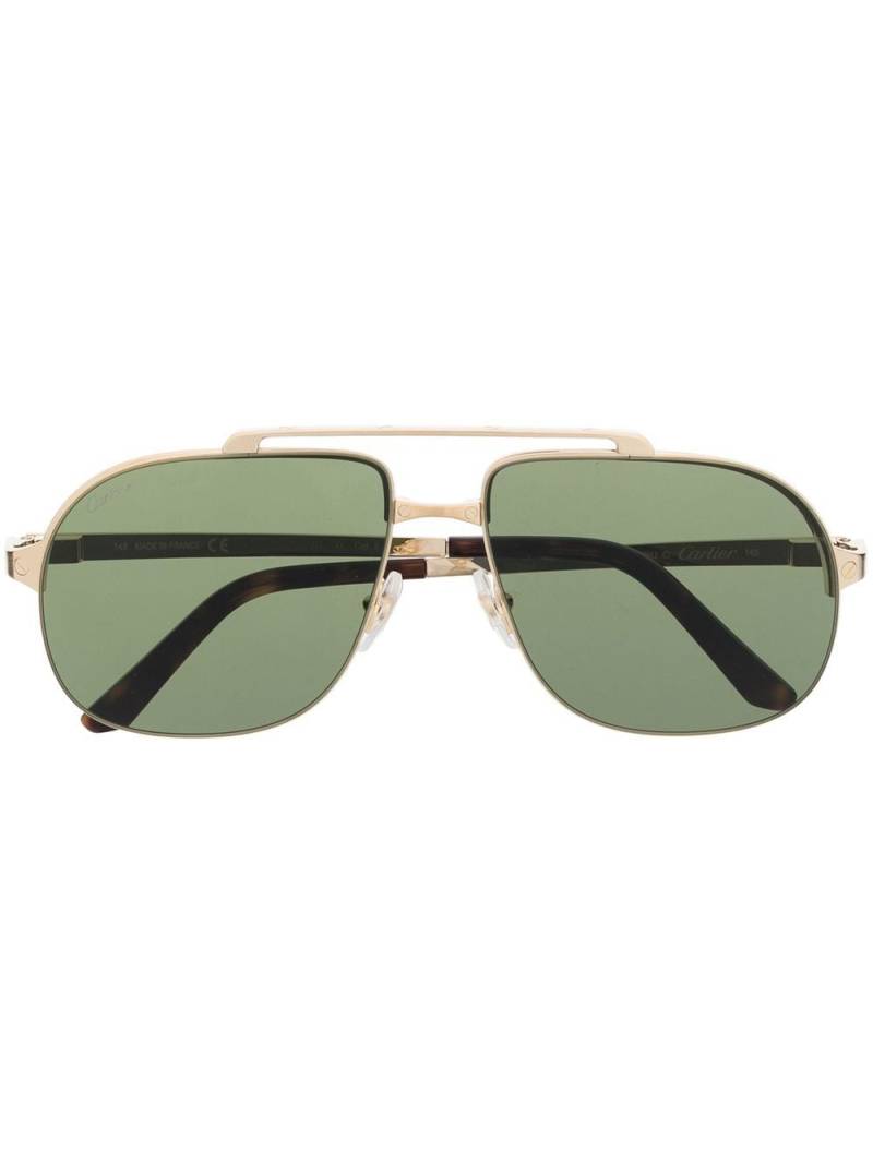 Cartier Eyewear double-bridge sunglasses - Gold von Cartier Eyewear