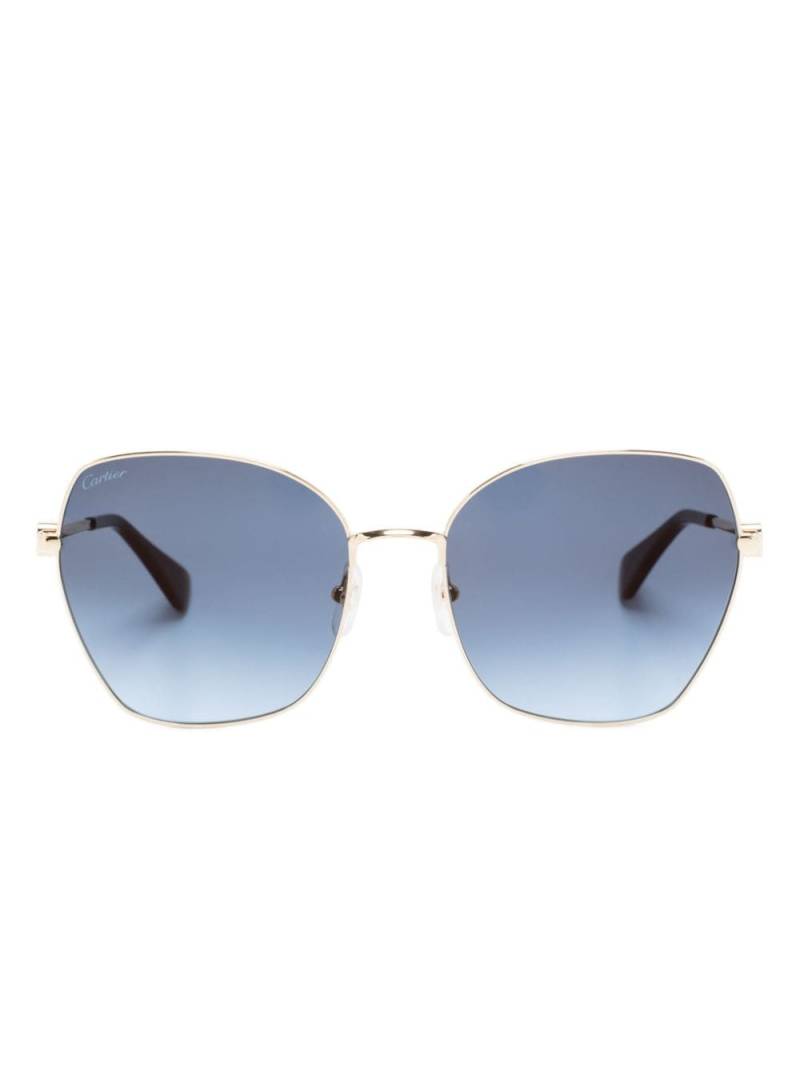 Cartier Eyewear engraved-detail sunglasses - Gold von Cartier Eyewear