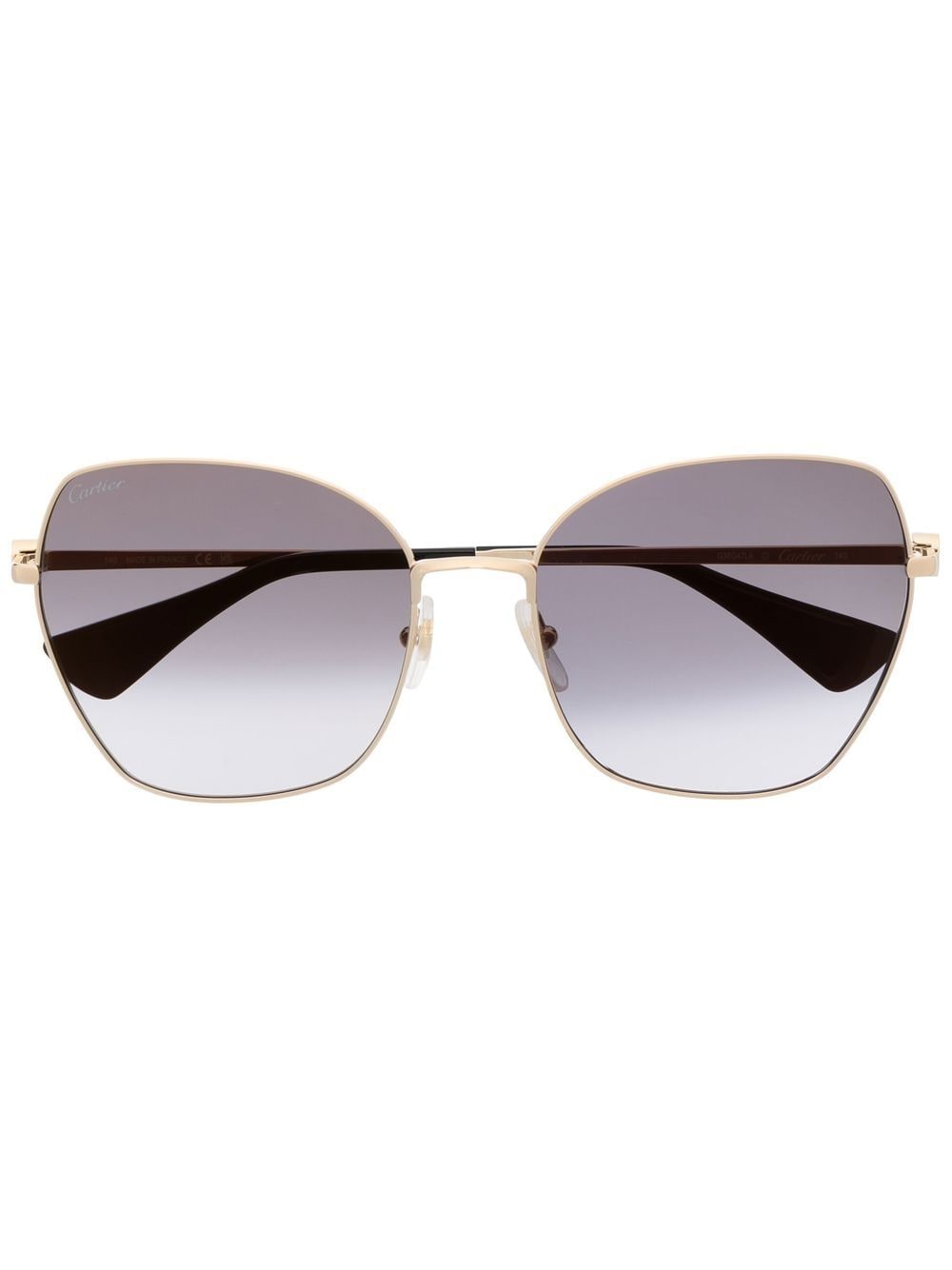 Cartier Eyewear engraved-detail sunglasses - Gold von Cartier Eyewear