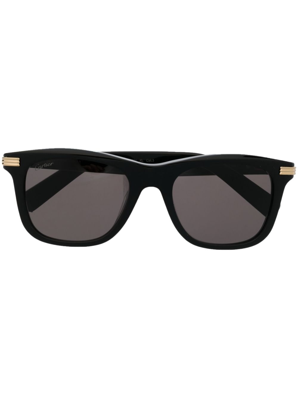 Cartier Eyewear gold-detail square-frame sunglasses - Black von Cartier Eyewear
