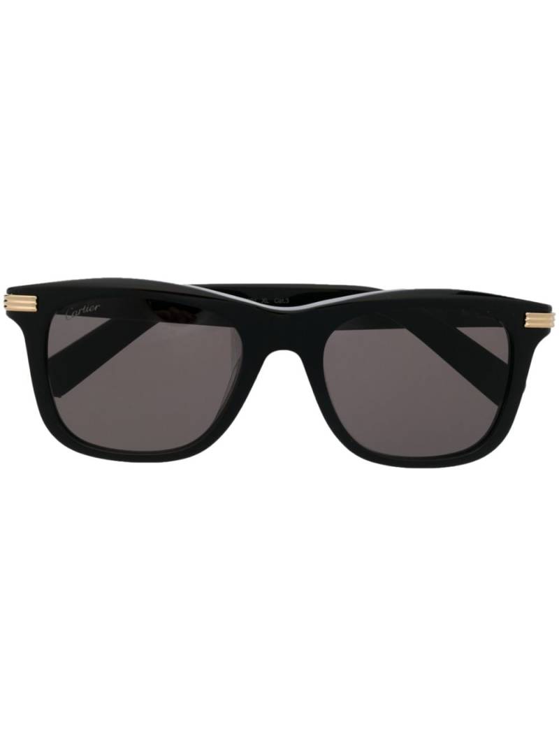 Cartier Eyewear gold-detail square-frame sunglasses - Black von Cartier Eyewear