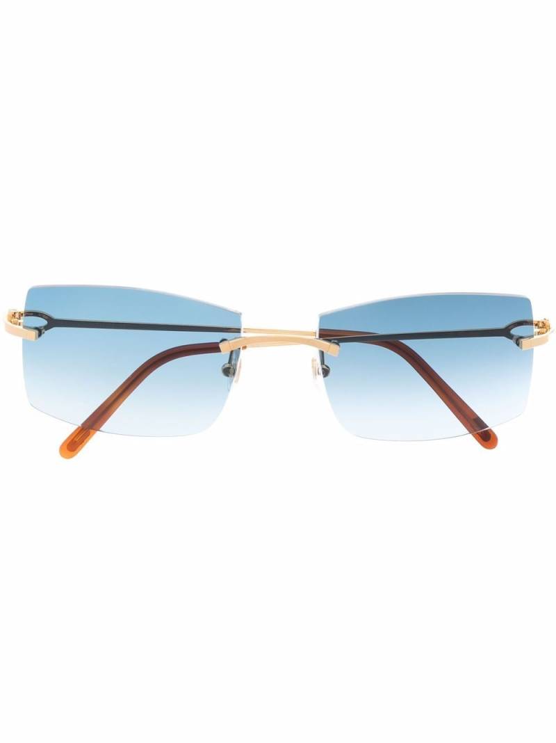 Cartier Eyewear gradient-lens rectangle sunglasses - Gold von Cartier Eyewear