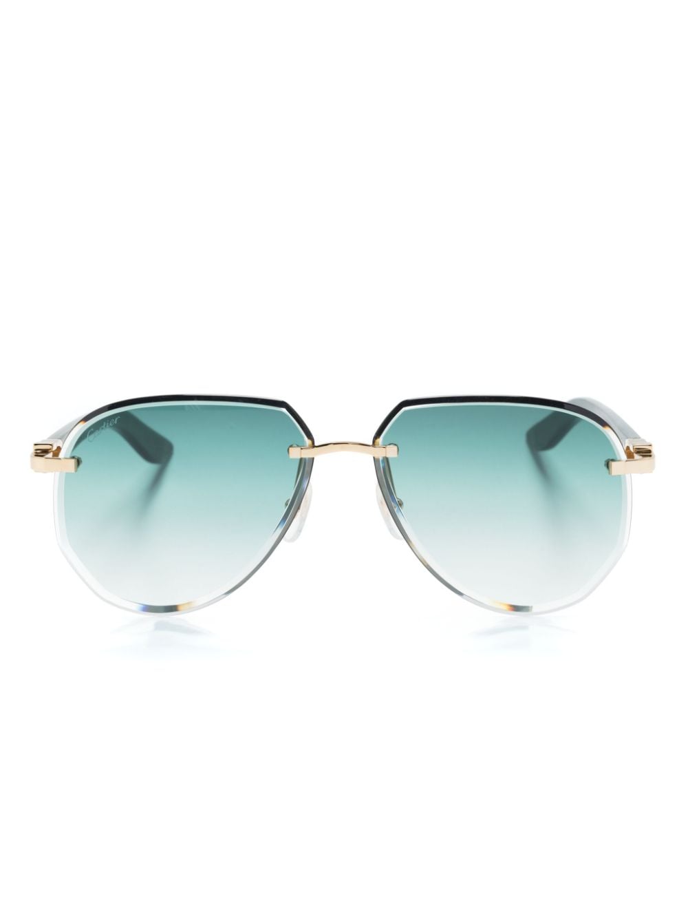 Cartier Eyewear gradient-lenses pilot-frame sunglasses - Blue von Cartier Eyewear