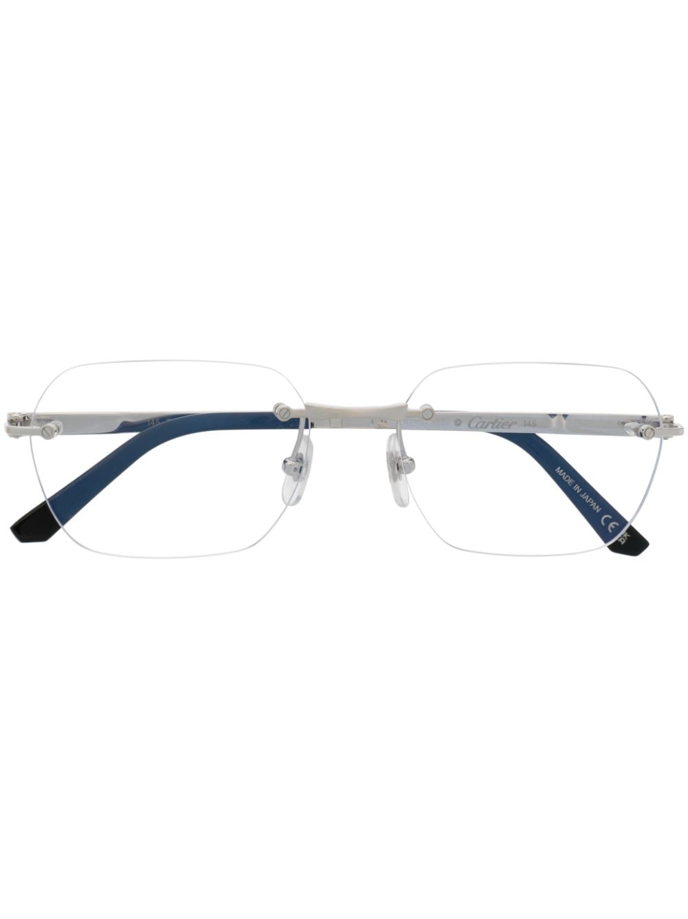 Cartier Eyewear logo-engraved frameless glasses - Silver von Cartier Eyewear