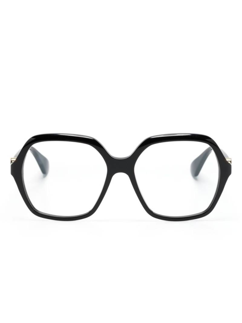 Cartier Eyewear logo-plaque oversize-frame glasses - Black von Cartier Eyewear