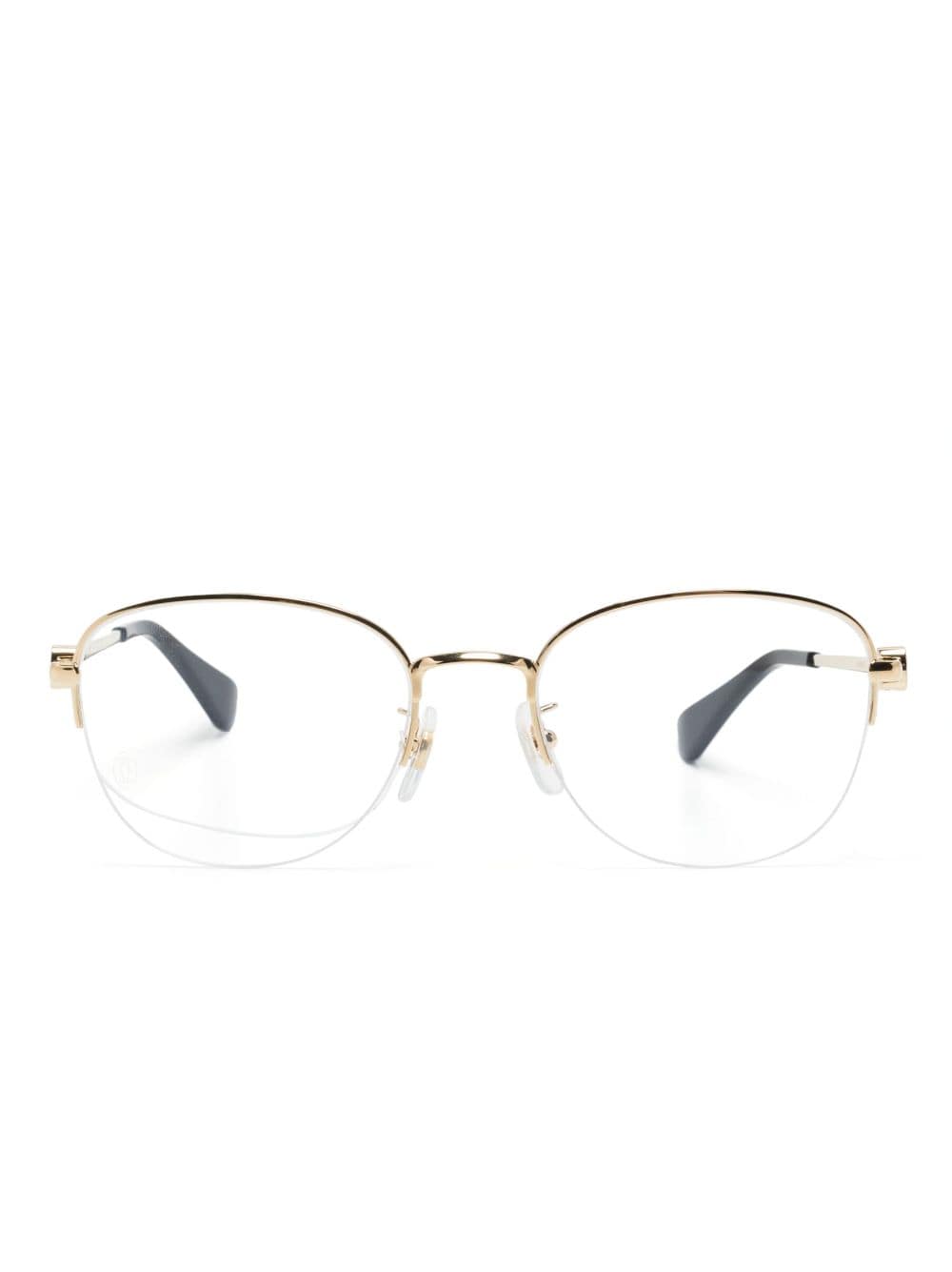 Cartier Eyewear logo-plaque round-frame glasses - Gold von Cartier Eyewear