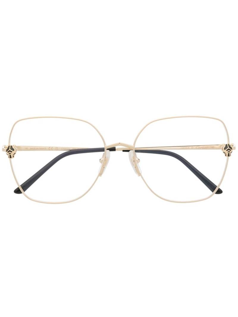 Cartier Eyewear oversized engraved-detail glasses - Gold von Cartier Eyewear