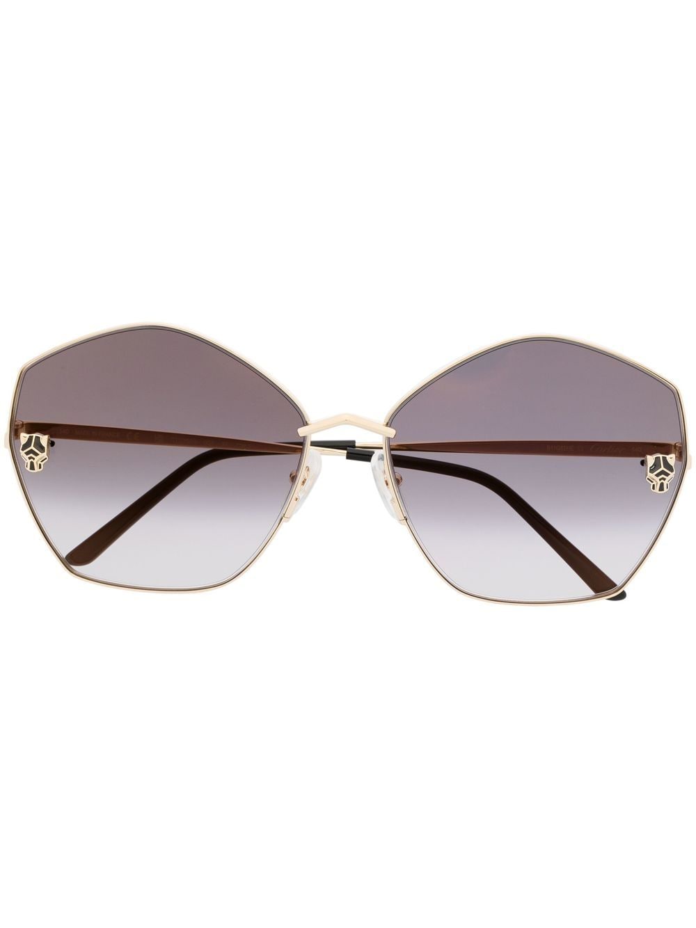 Cartier Eyewear panther-head tinted sunglasses - Gold von Cartier Eyewear