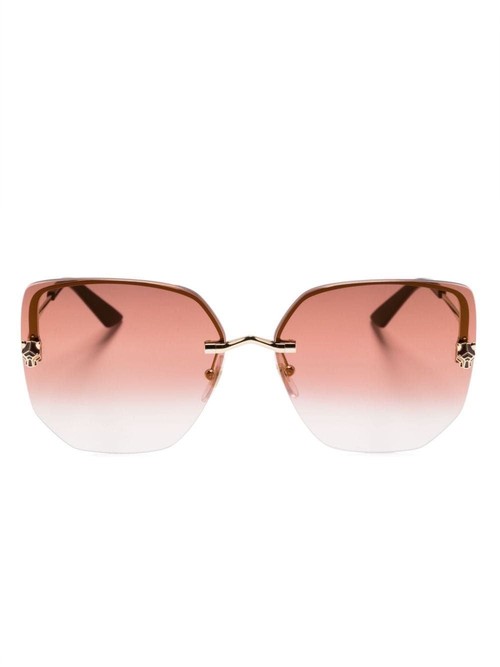 Cartier Eyewear Panther-plaque butterfly-frame sunglasses - Pink von Cartier Eyewear