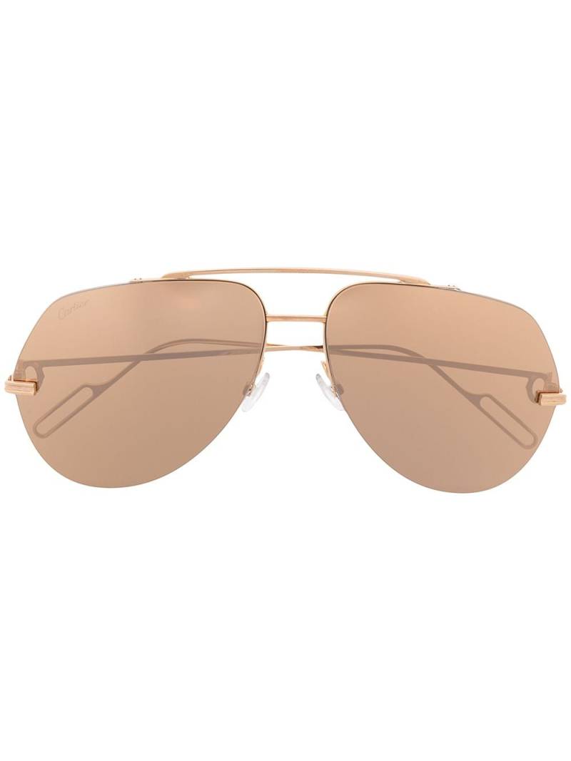 Cartier Eyewear pilot-frame mirrored sunglasses - Gold von Cartier Eyewear