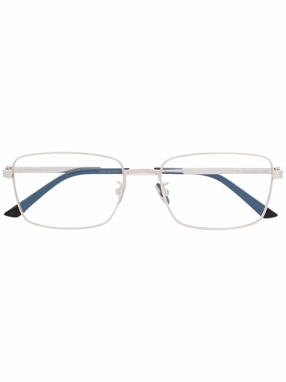 Cartier Eyewear rectangle-frame glasses - Silver von Cartier Eyewear