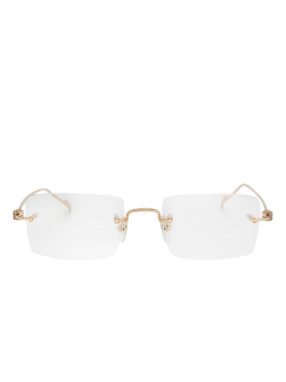 Cartier Eyewear rectangle-frame rimless glasses - Gold von Cartier Eyewear