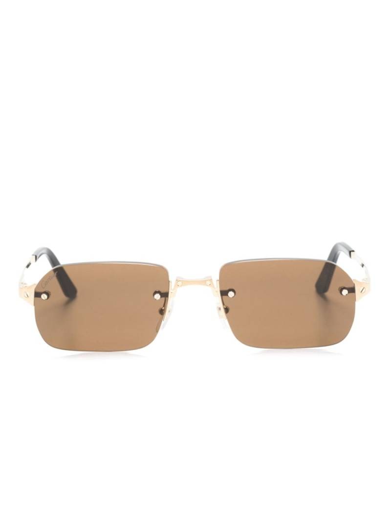 Cartier Eyewear rectangle-frame rimless sunglasses - Gold von Cartier Eyewear