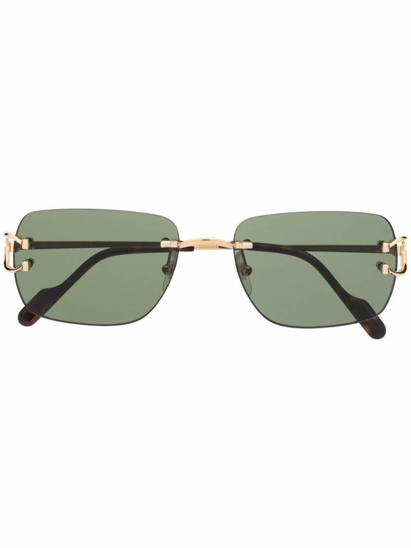 Cartier Eyewear rectangle-frame sunglasses - Gold von Cartier Eyewear