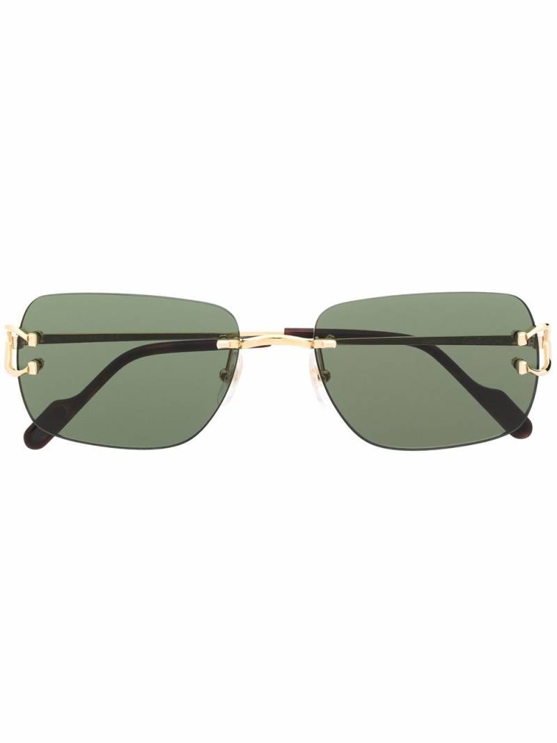 Cartier Eyewear rectangle-frame sunglasses - Gold von Cartier Eyewear