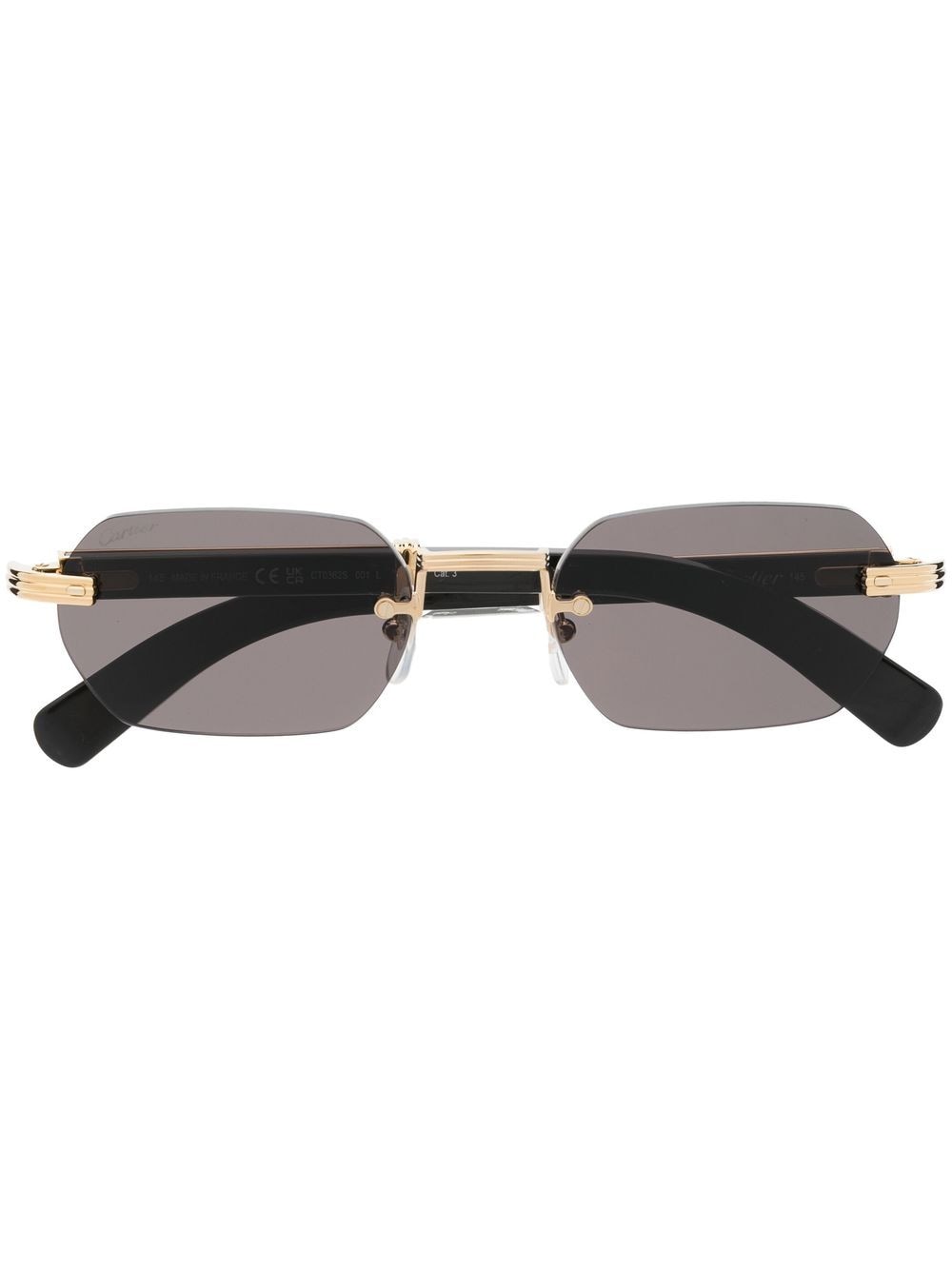 Cartier Eyewear rectangle tinted sunglasses - Black von Cartier Eyewear