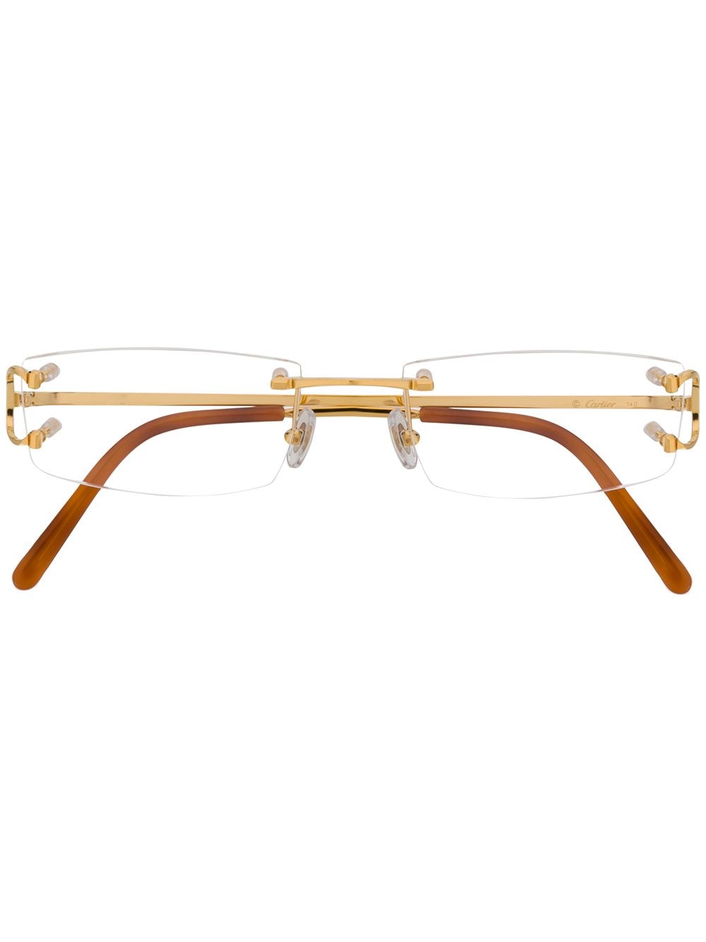 Cartier Eyewear rectangular frame glasses - Gold von Cartier Eyewear