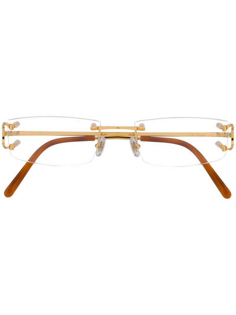 Cartier Eyewear rectangular frame glasses - Gold von Cartier Eyewear