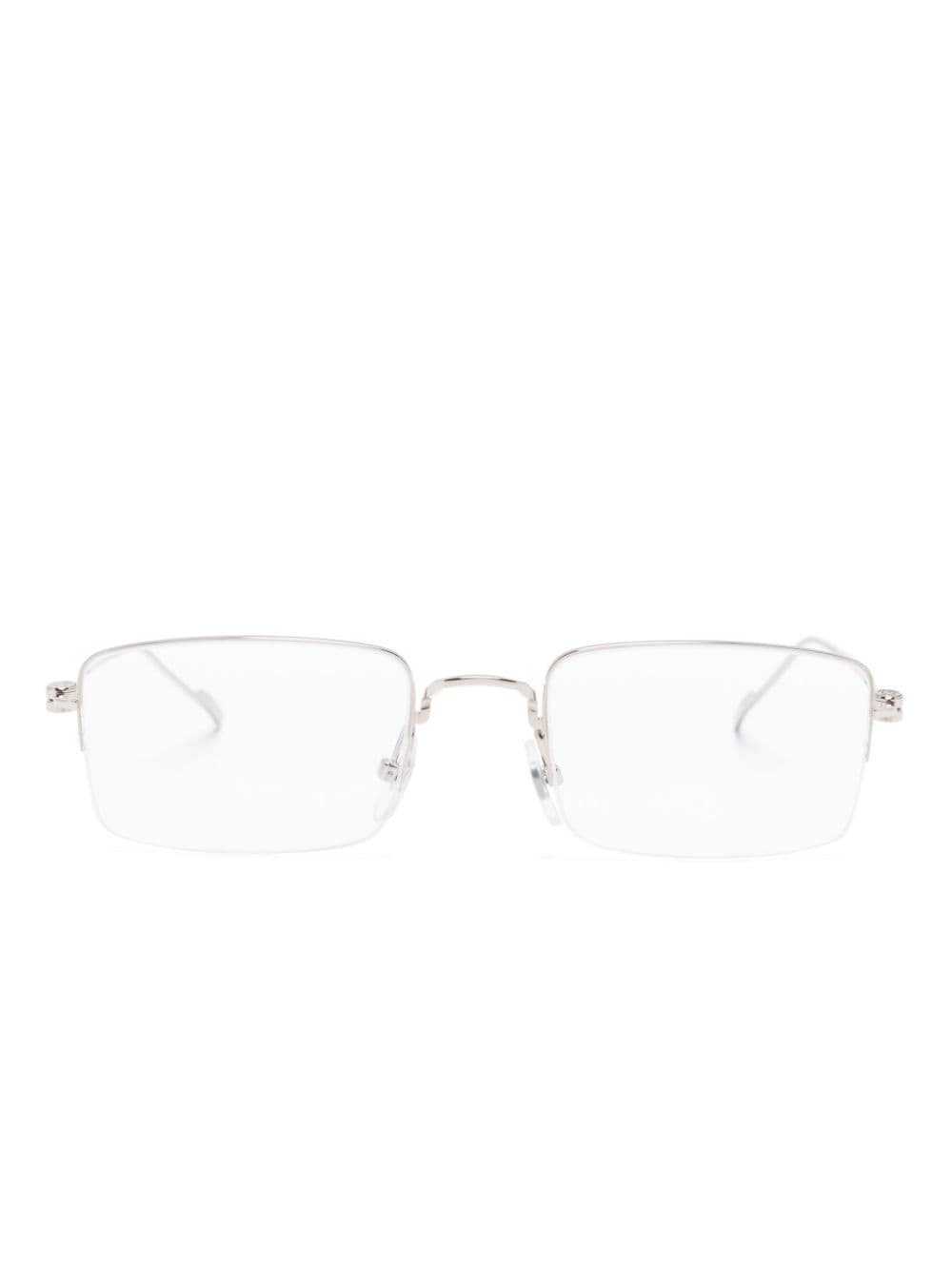 Cartier Eyewear rectangular-frame metal glasses - Silver von Cartier Eyewear