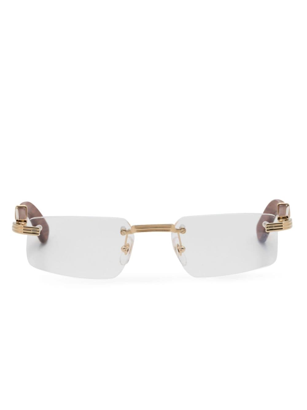 Cartier Eyewear rimless rectangle-frame glasses - Gold von Cartier Eyewear