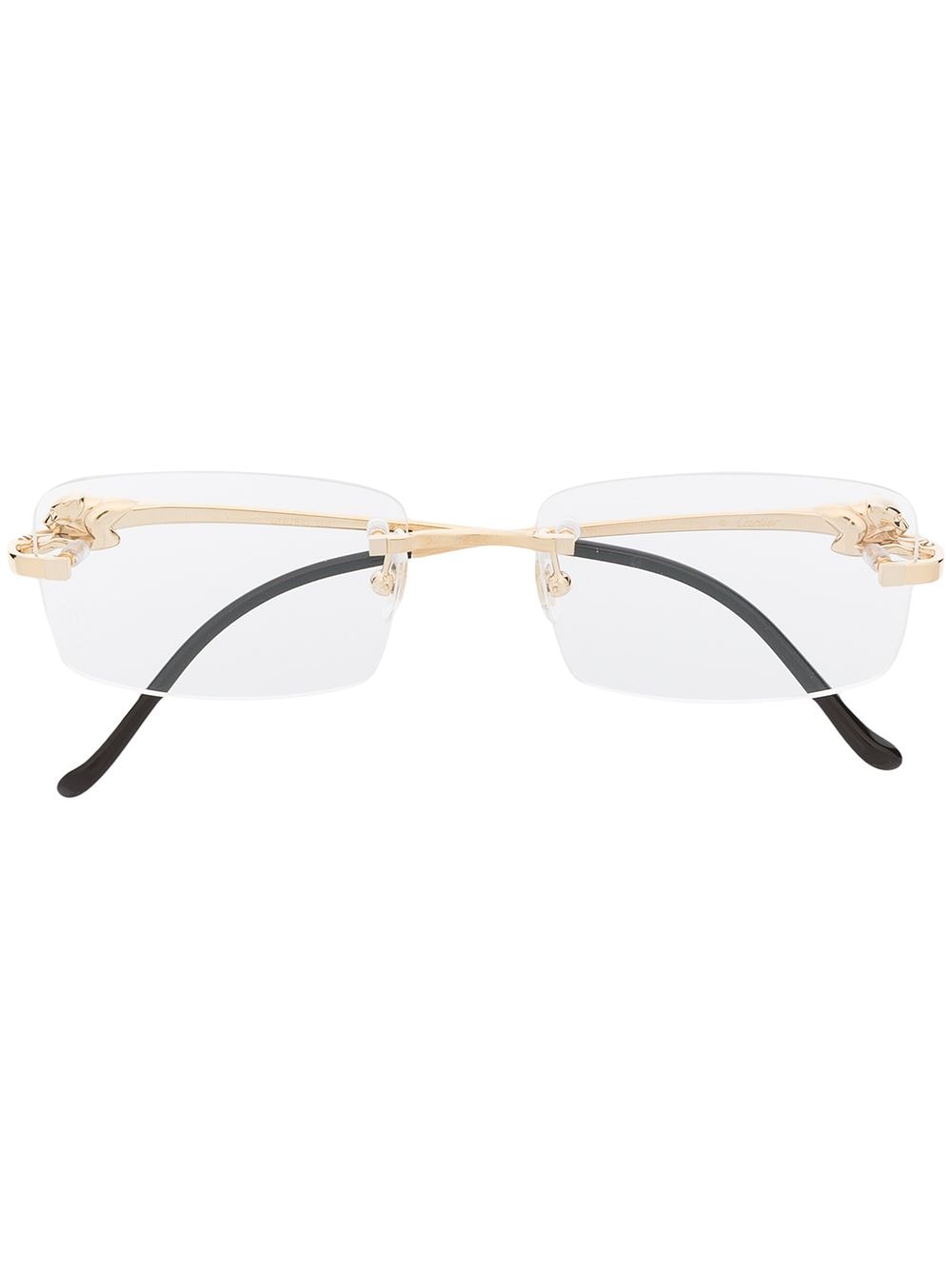 Cartier Eyewear rimless square frame glasses - Gold von Cartier Eyewear