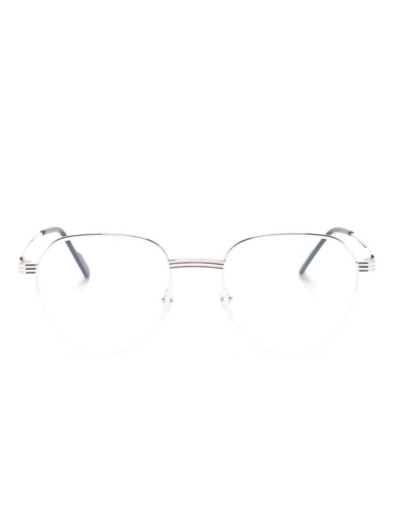 Cartier Eyewear round half-rim glasses - Silver von Cartier Eyewear