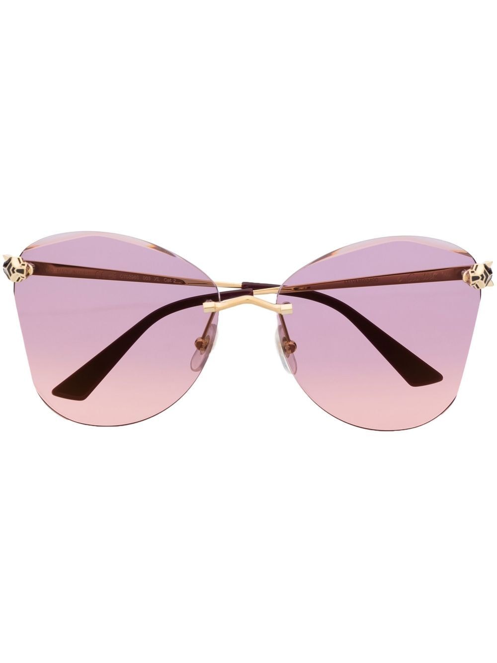 Cartier Eyewear rounded frameless sunglasses - Gold von Cartier Eyewear