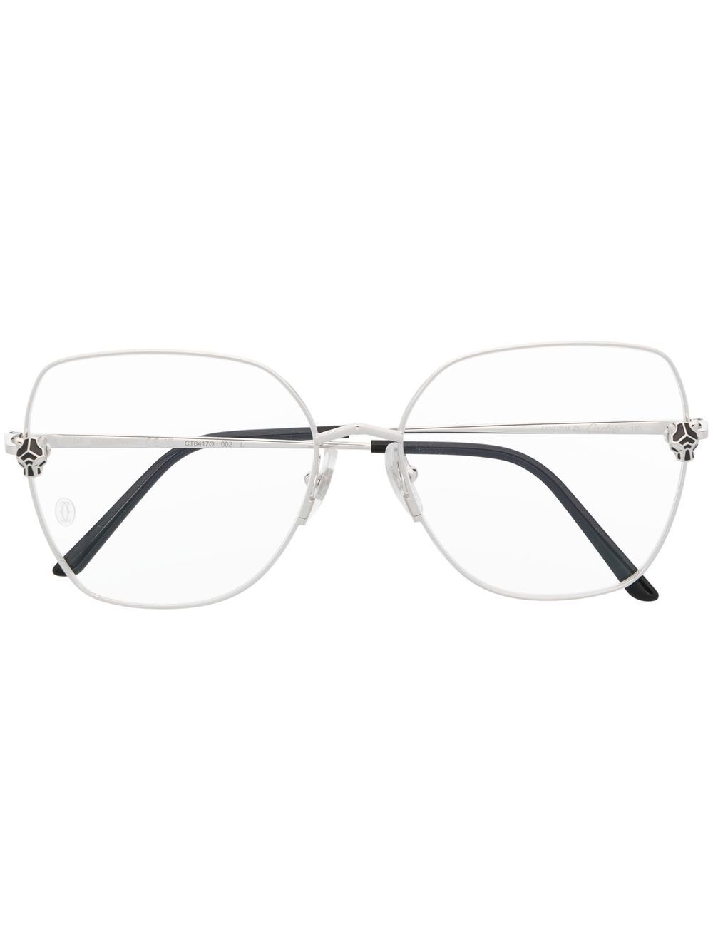 Cartier Eyewear signature Panther oversized glasses - Silver von Cartier Eyewear