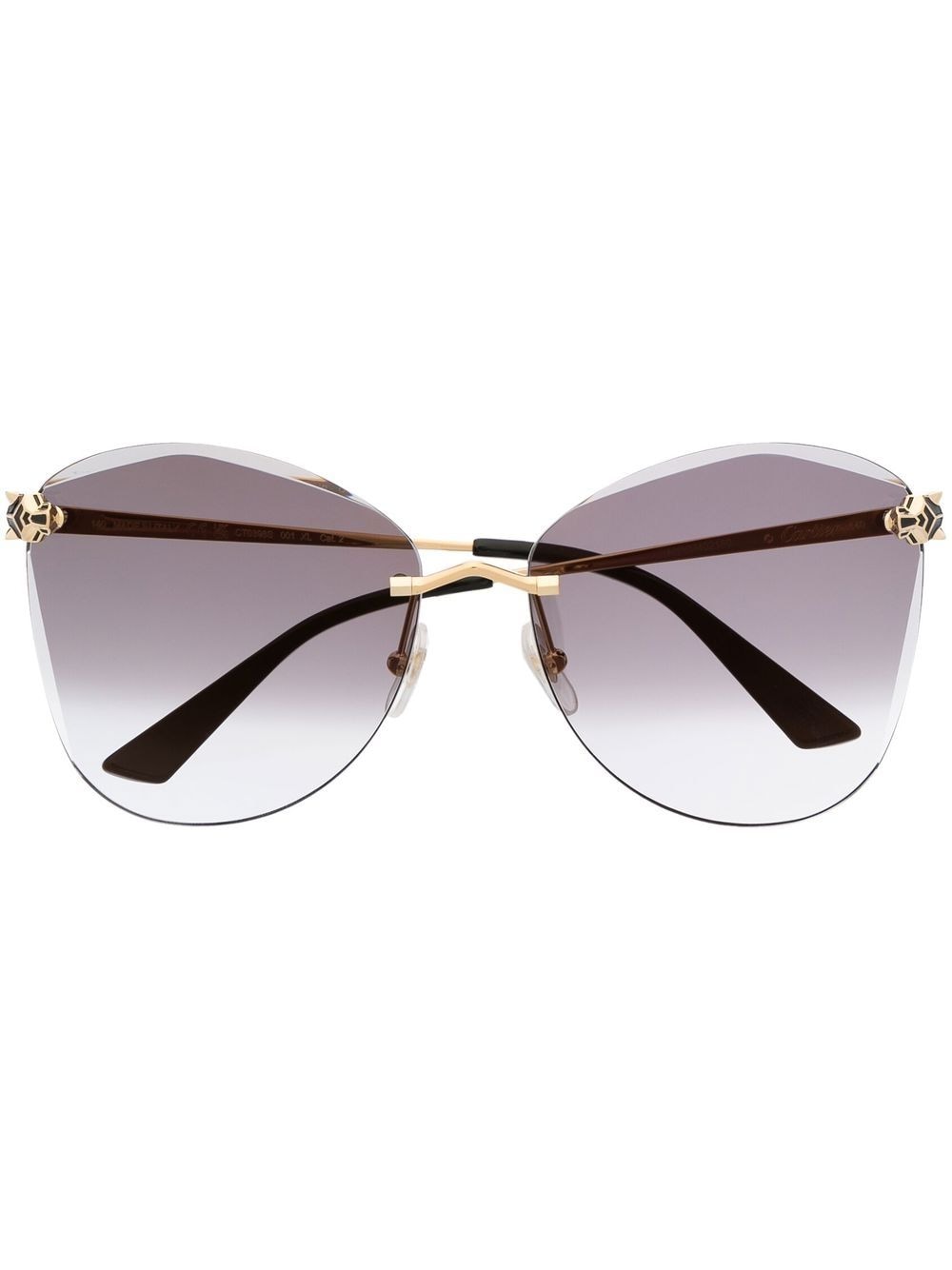 Cartier Eyewear signature panther oversized sunglasses - Gold von Cartier Eyewear