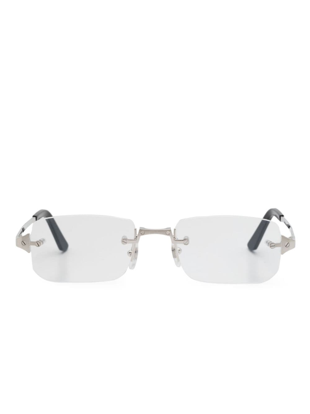 Cartier Eyewear square-frame glasses - Silver von Cartier Eyewear