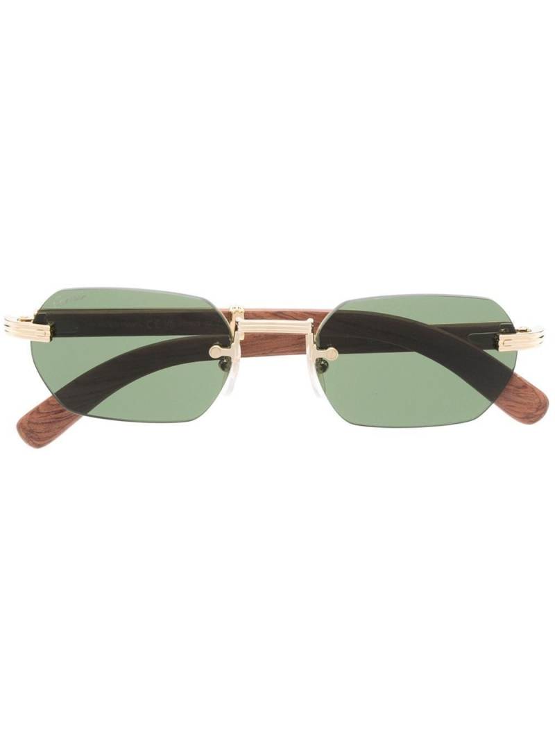 Cartier Eyewear tinted geometric-frame sunglasses - Gold von Cartier Eyewear