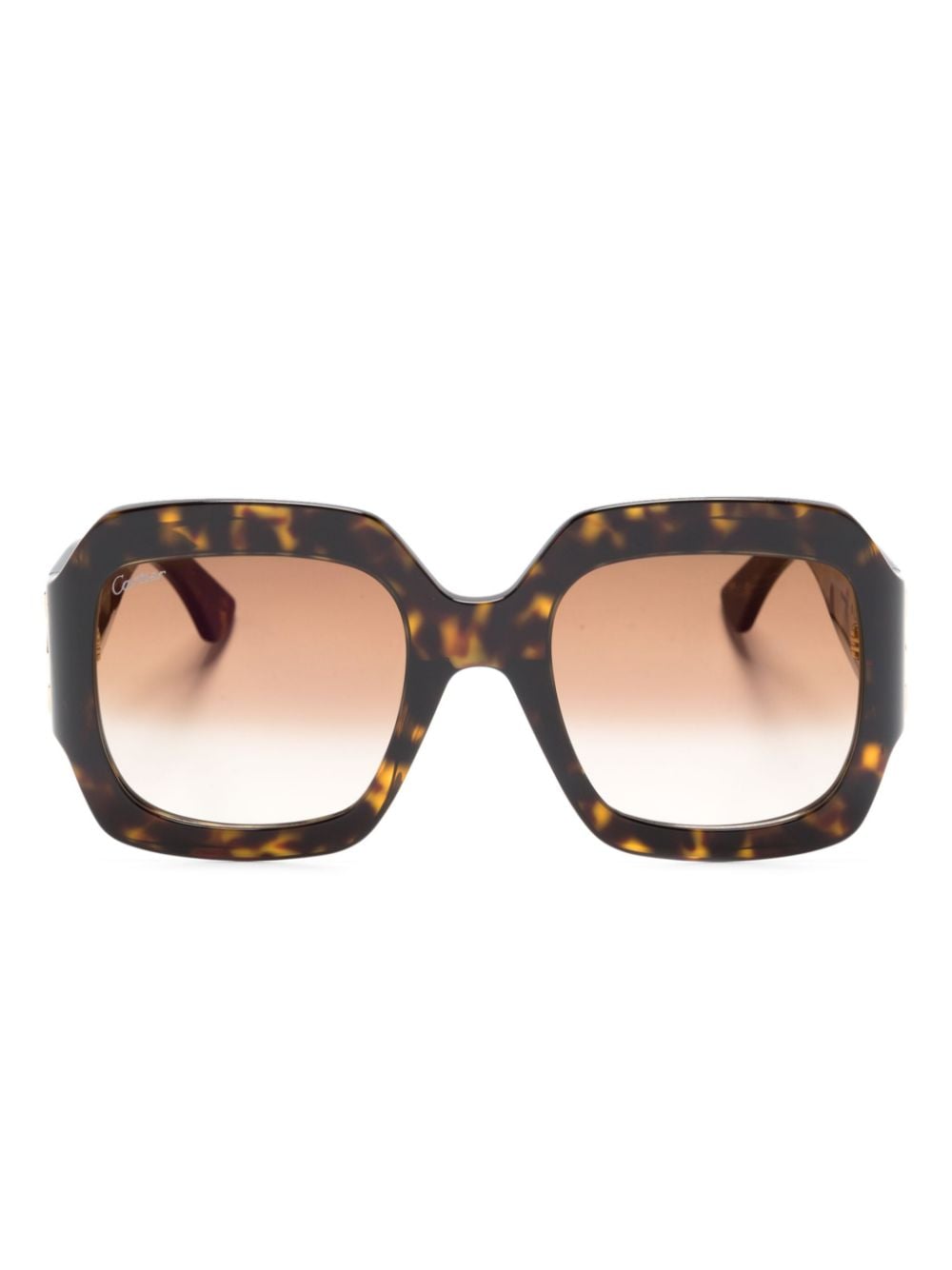 Cartier Eyewear tortoiseshell geometric-frame sunglasses - Brown von Cartier Eyewear