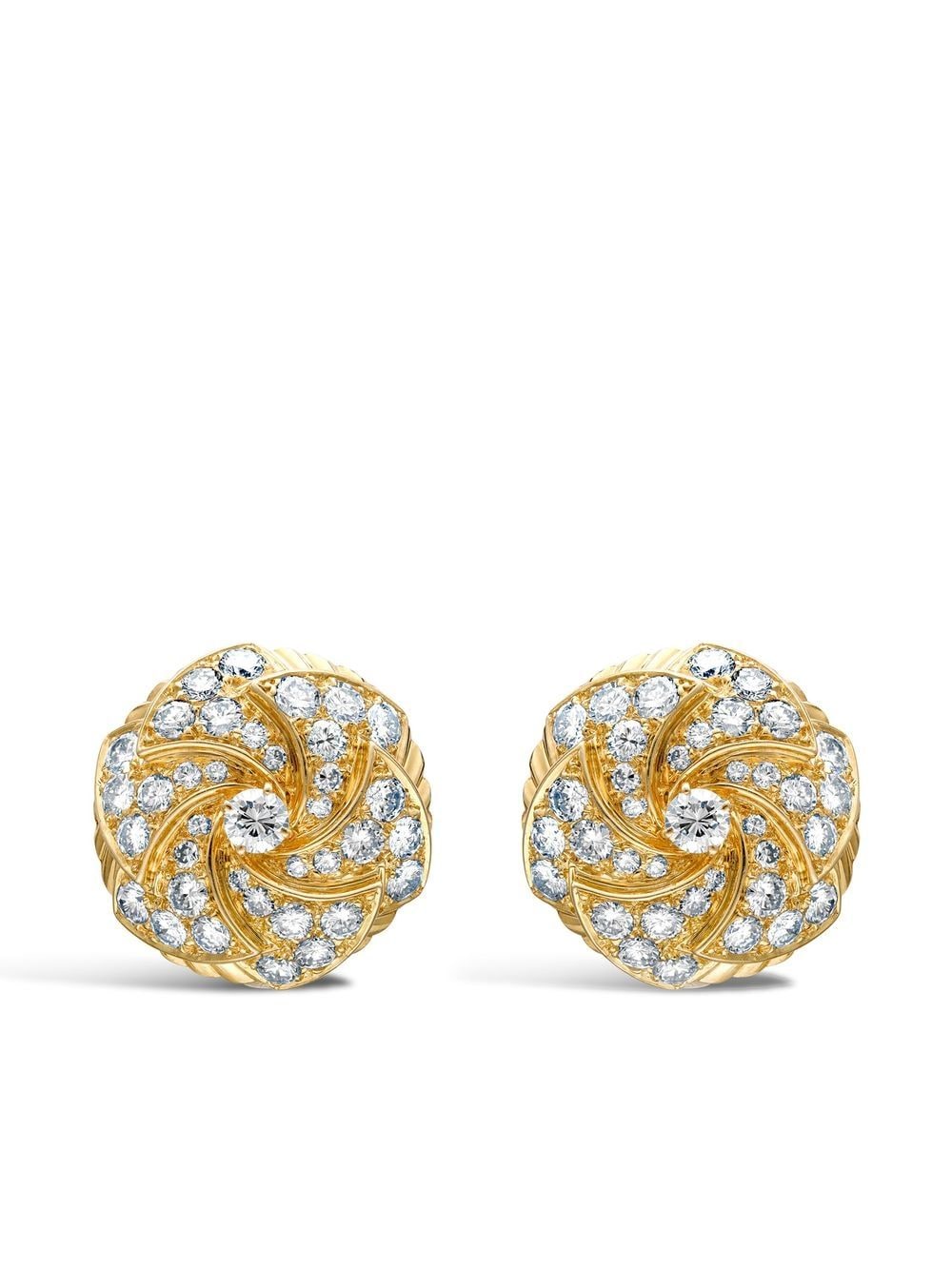 Cartier 1960s pre-owned 18kt yellow gold diamond clip earrings von Cartier