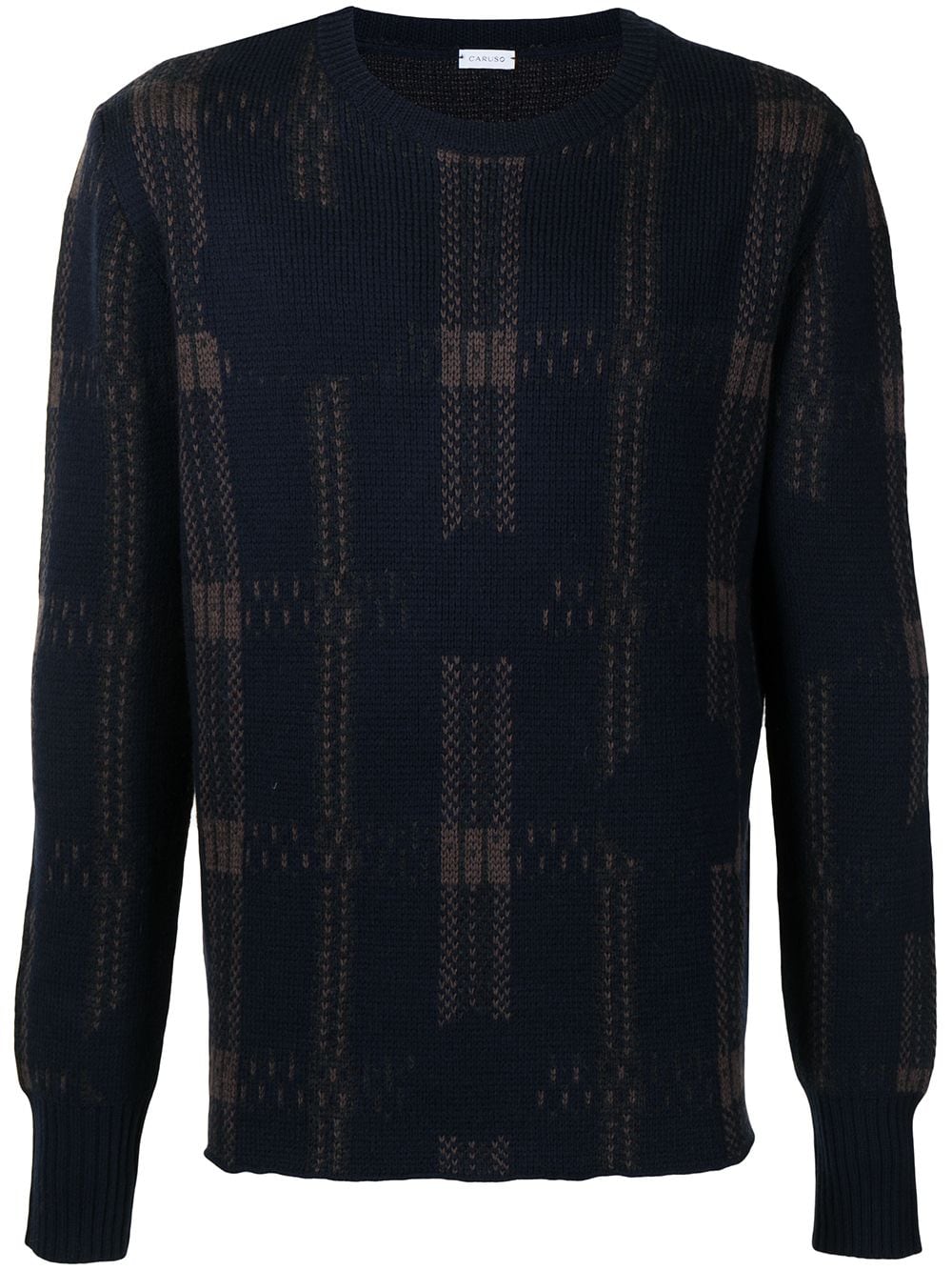 Caruso checked intarsia-knit jumper - Blue von Caruso