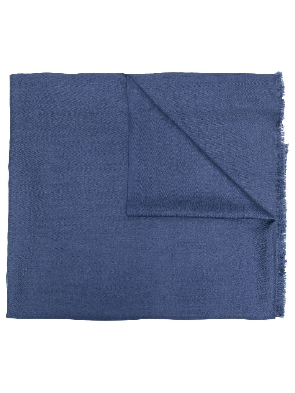 Caruso fringe-trim detail scarf - Blue von Caruso