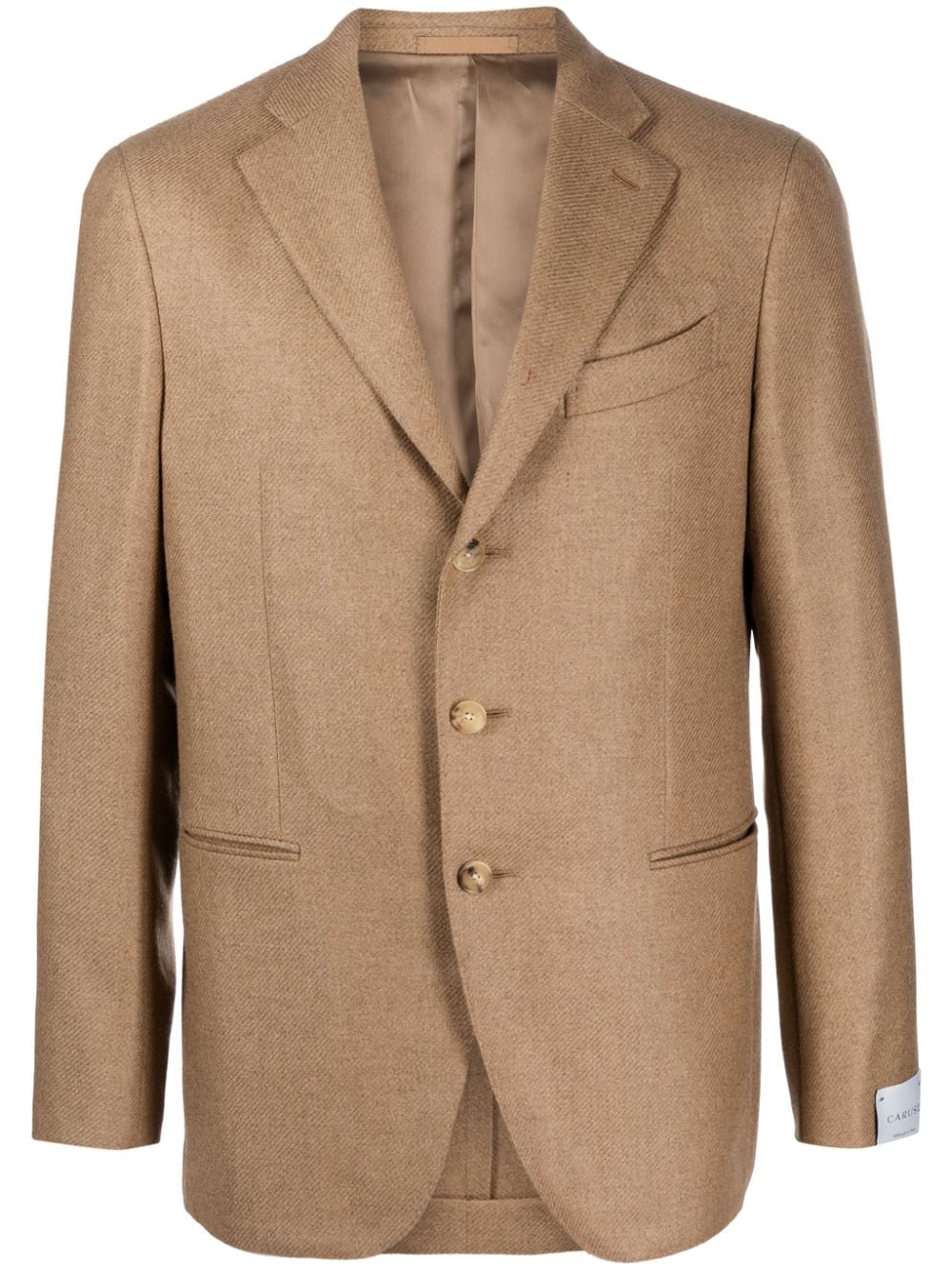 Caruso single-breasted wool-cashmere blazer - Brown von Caruso