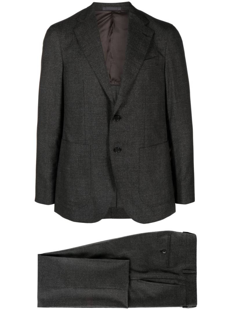 Caruso single-breasted wool suit - Black von Caruso