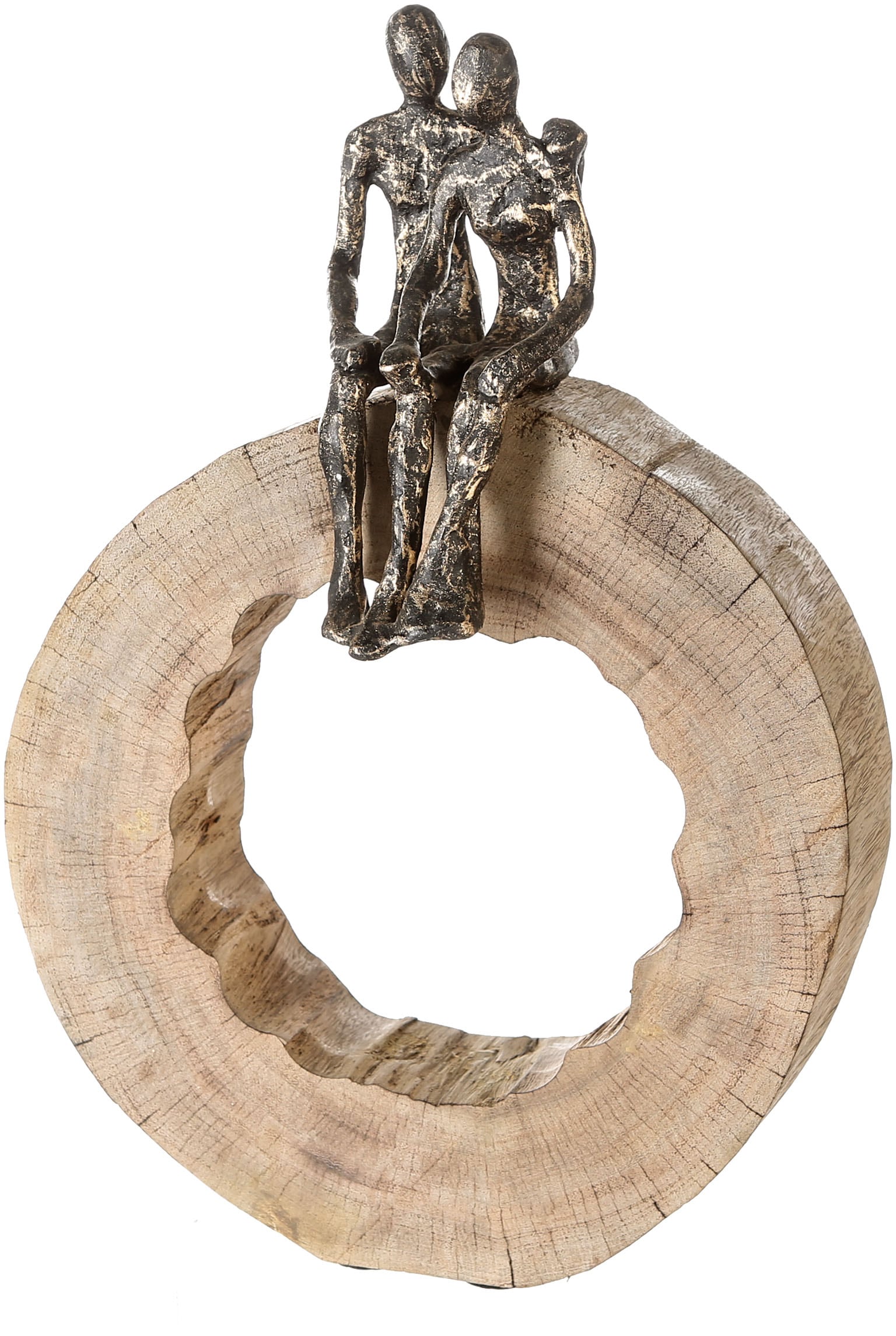 Casablanca by Gilde Dekofigur »Skulptur Together«, Dekoobjekt, Höhe 39 cm, aus Metall und Holz-Baumscheibe, Wohnzimmer Casablanca by Gilde Dekofigur »Skulptur Together«, Dekoobjekt, Höhe 39 cm, aus Metall und Holz-Baumscheibe, Wohnzimmer von Casablanca by Gilde