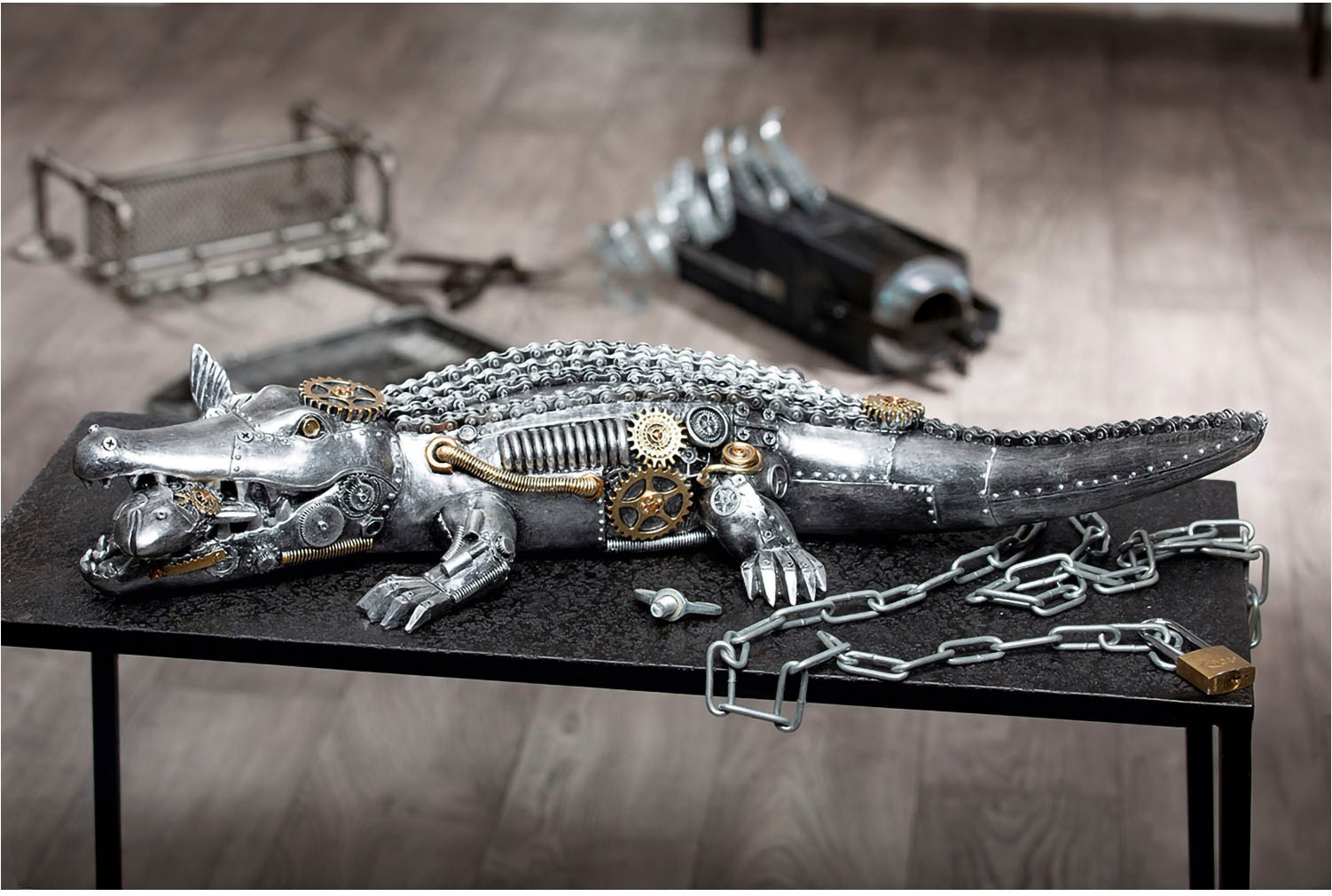 Casablanca by Gilde Tierfigur »Skulptur "Steampunk crocodile"« von Casablanca by Gilde